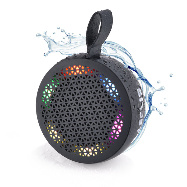 RISEBASS Water Resistant Bluetooth Shower Speaker, Handsfree Portable Speakerphone Control Buttons with LED Light, True Wireless Stereo for Bathroom, Kitchen, Hiking, Kayak, Beach, Gifts