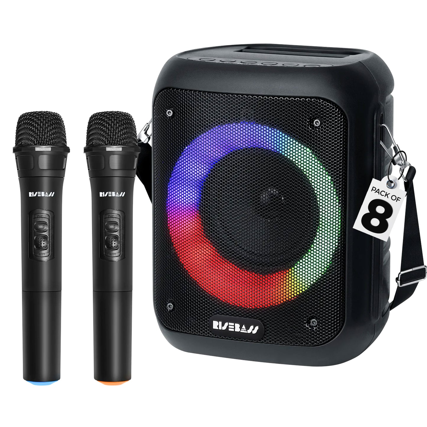 Portable Karaoke Machine w/ 2 Wireless Microphones