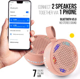 RISEBASS Water Resistant Bluetooth Shower Speaker, Handsfree Portable Speakerphone Control Buttons with LED Light, True Wireless Stereo for Bathroom, Kitchen, Hiking, Kayak, Beach, Gifts